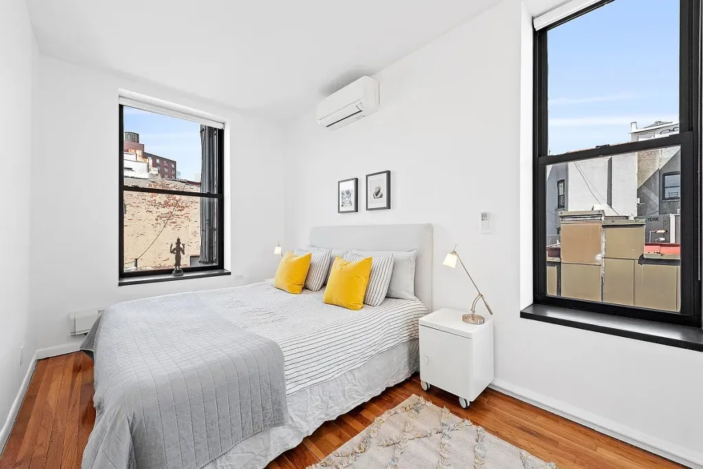 One of two bedrooms in the East Village loft