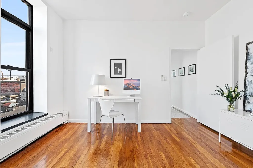 A home office inside the loft