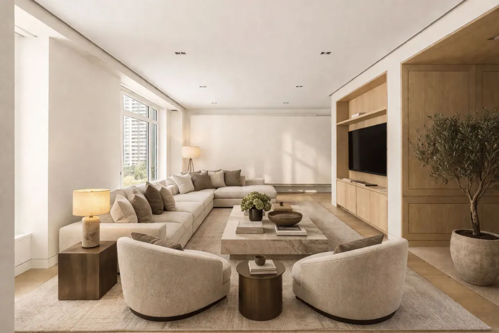 The residence, where many touches from the couple's ownership remain, has tons of space for lounging.