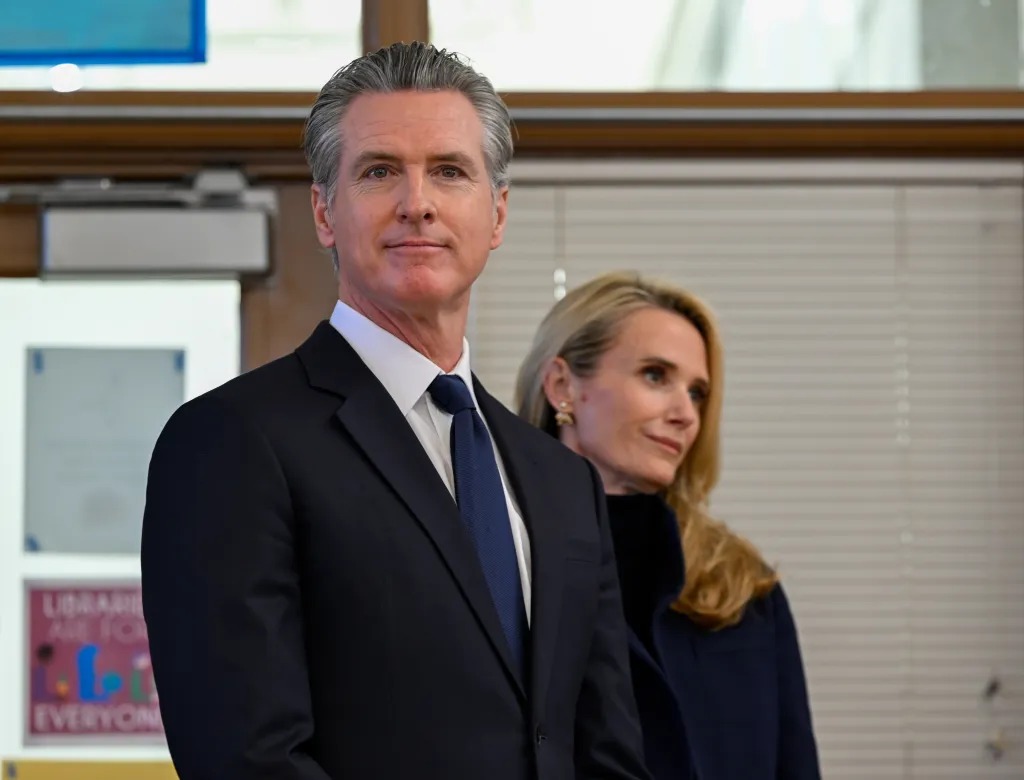 California Governor Gavin Newsom and First Partner Jennifer Siebel Newsom.