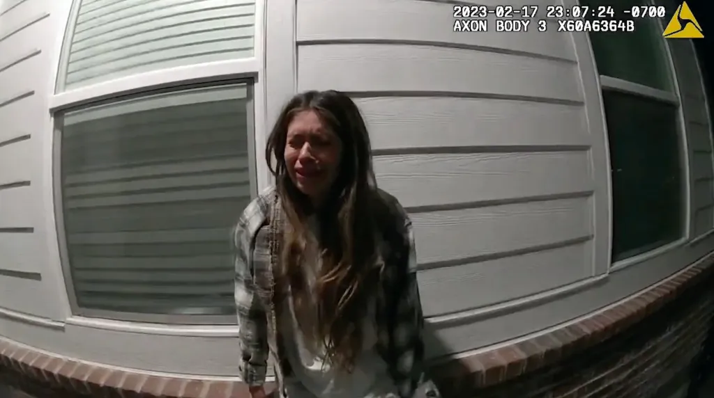 Taylor Frankie Paul crying during her arrest on suspicion of domestic violence.