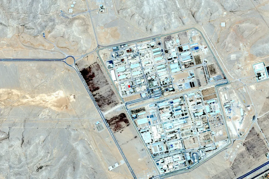 A truck believed to be carrying highly enriched uranium enters a tunnel in the compound of the Isfahan Nuclear Technology Center in Iran on June 9, 2025.