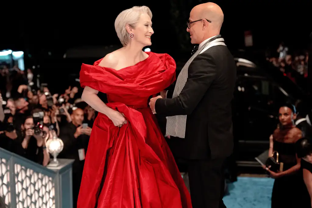 Meryl Streep, left, and Stanley Tucci in a scene from "The Devil Wears Prada 2."