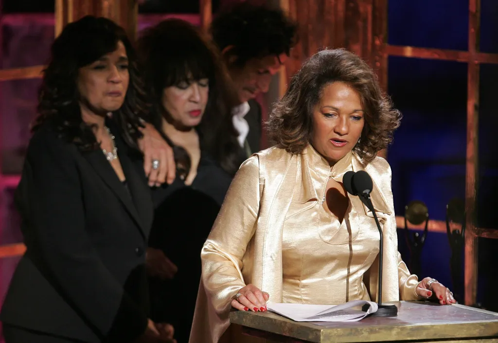 Nedra Talley, Veronica "Ronnie" Spector, and Estelle Bennett of The Ronettes at the Rock and Roll Hall of Fame induction.