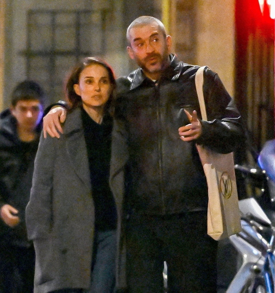 Natalie Portman and Tanguy Destable "Tepr" walking together in Paris.