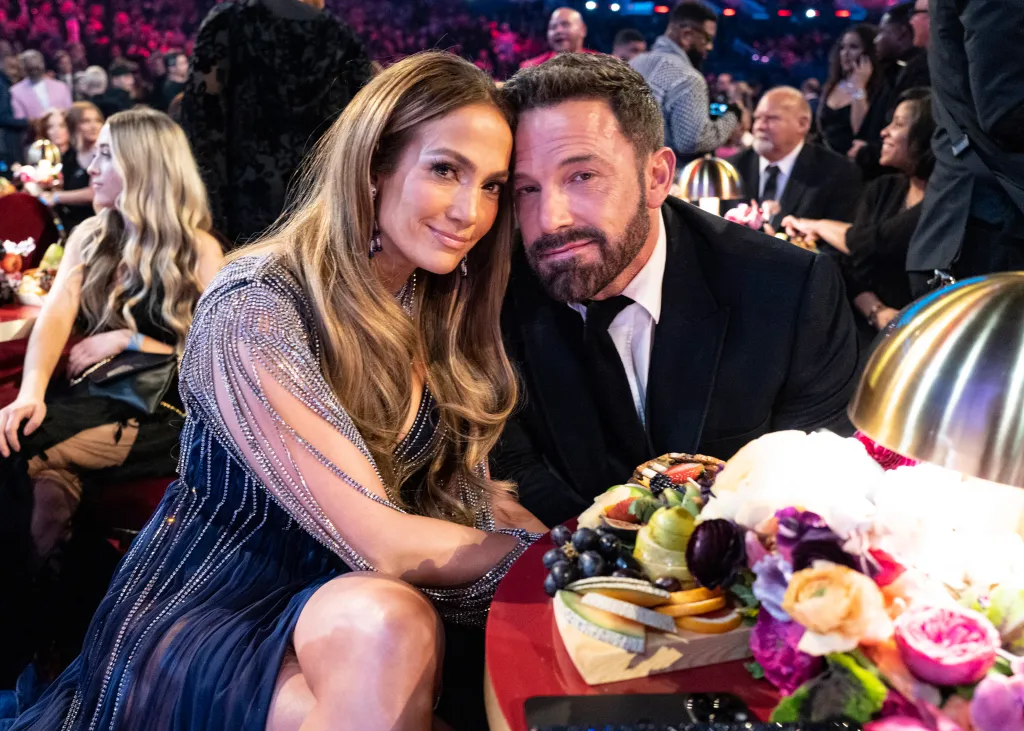 Jennifer Lopez and Ben Affleck at the 65th GRAMMY Awards.