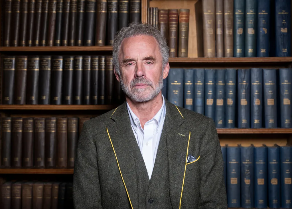 Jordan Peterson in a library