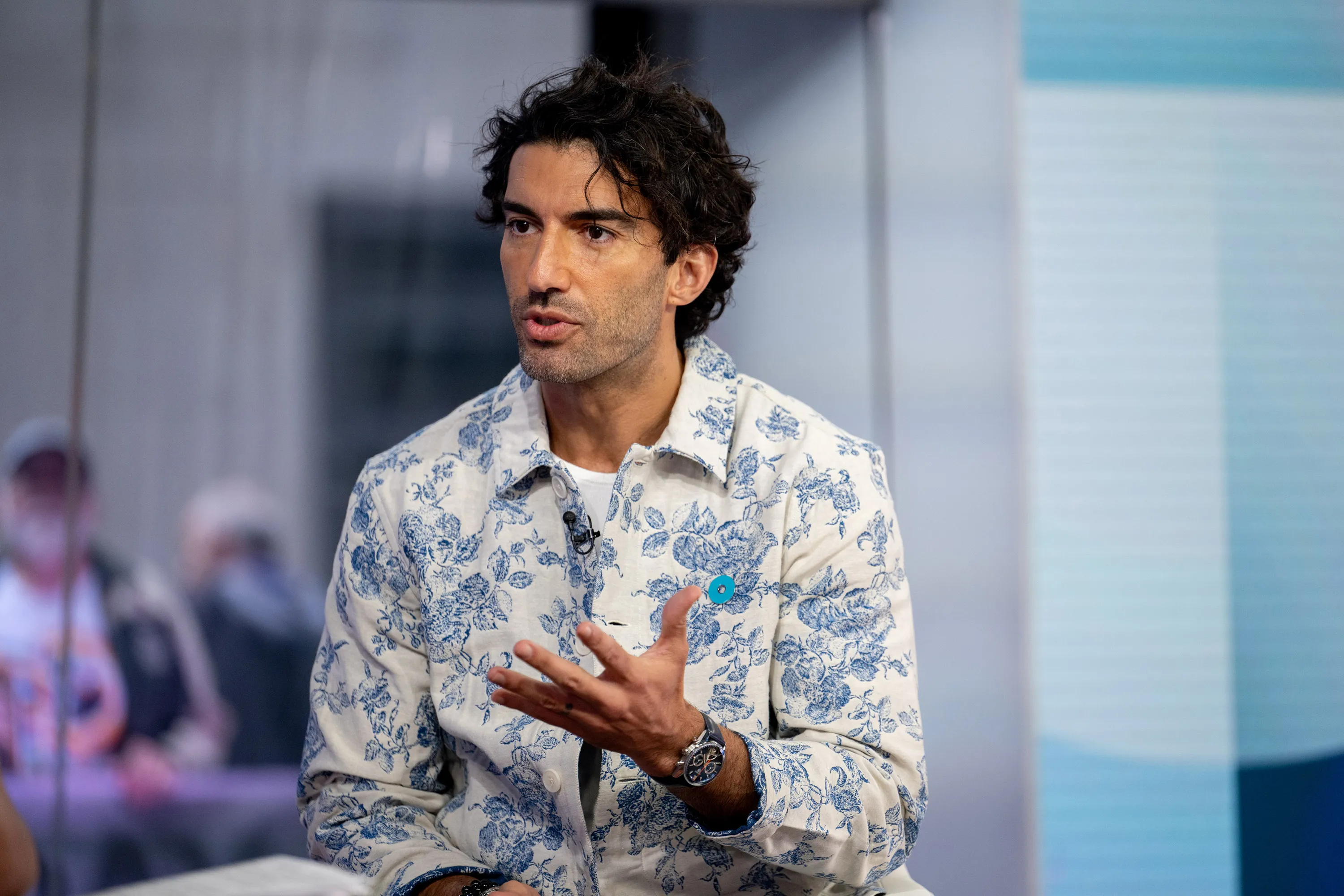 Justin Baldoni on a talk show in 2024.