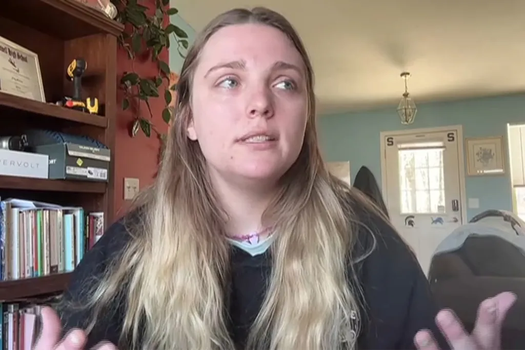Karli Aylesworth speaking during an interview about her mother.