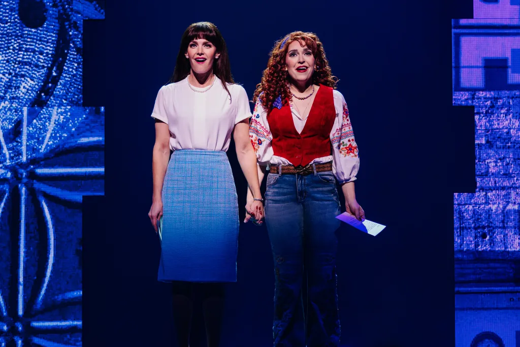 Kelli Barrett and Jessica Vosk on stage in "Beaches, A New Musical"