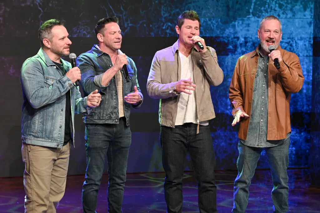 The boy band 98 Degrees performs on "Live with Kelly and Mark".