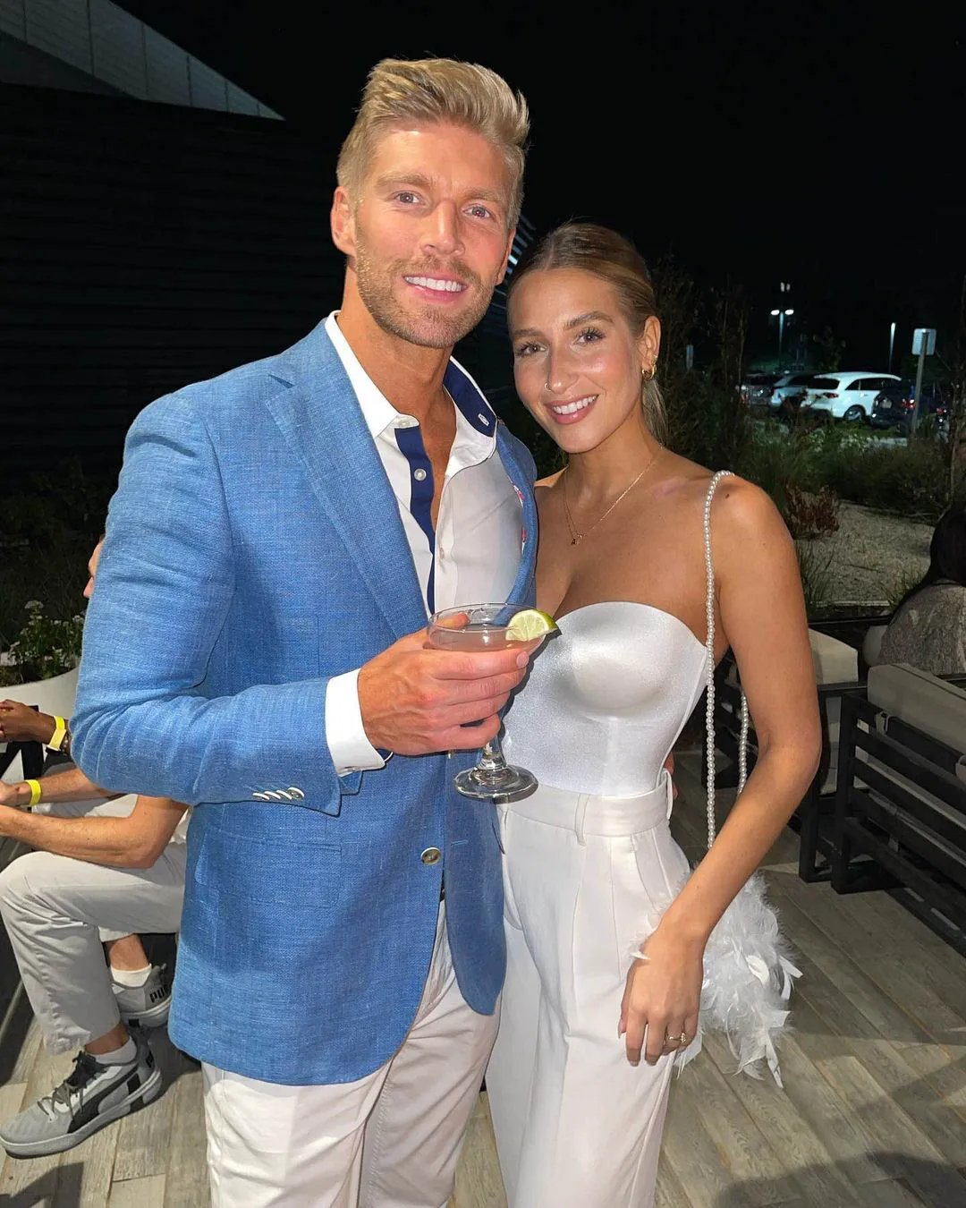 Kyle Cooke and Amanda Batula smiling.