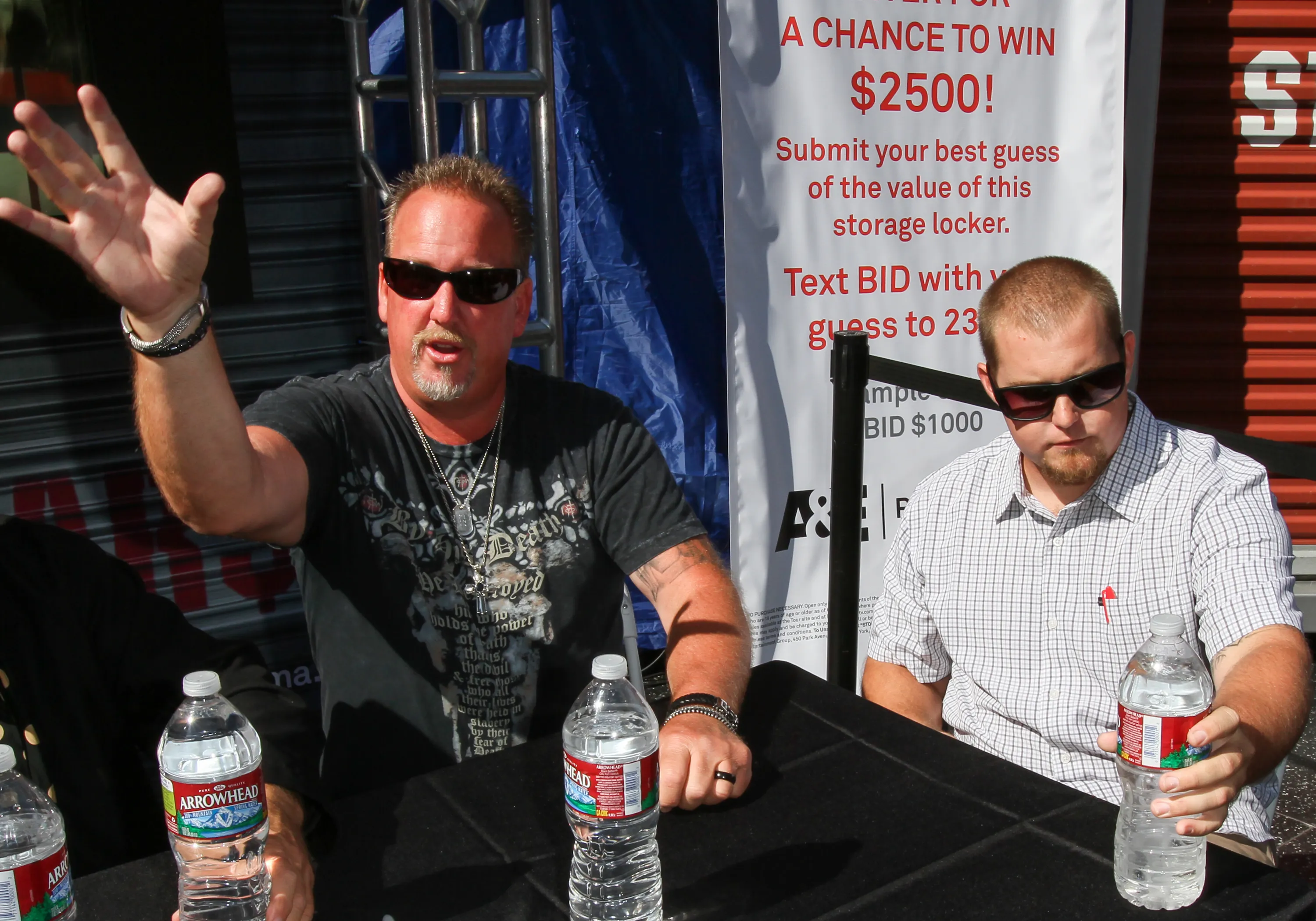 Darrell Sheets and Brandon Sheets from "Storage Wars" at a promotional event.