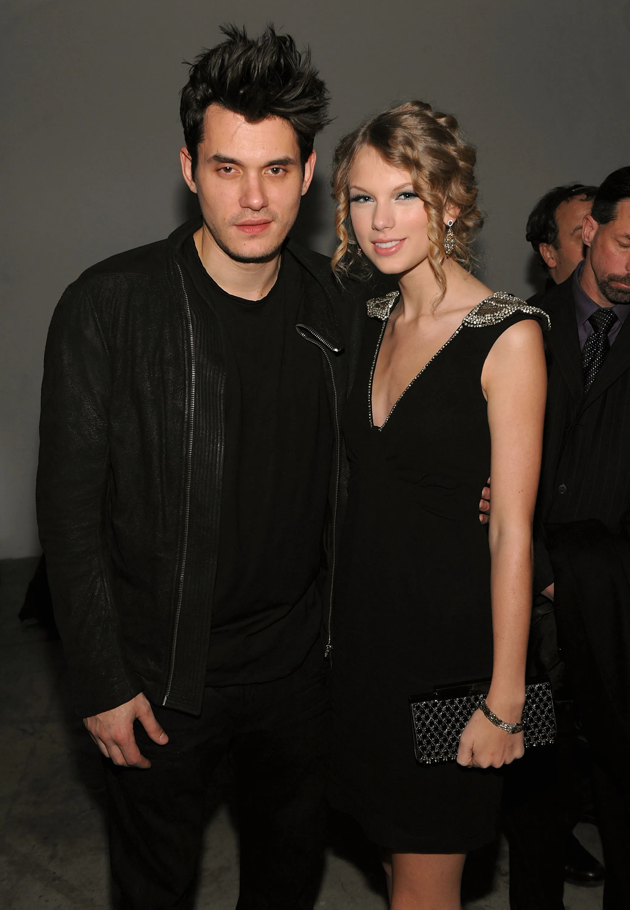 Musicians John Mayer and Taylor Swift attend the launch of Vevo.