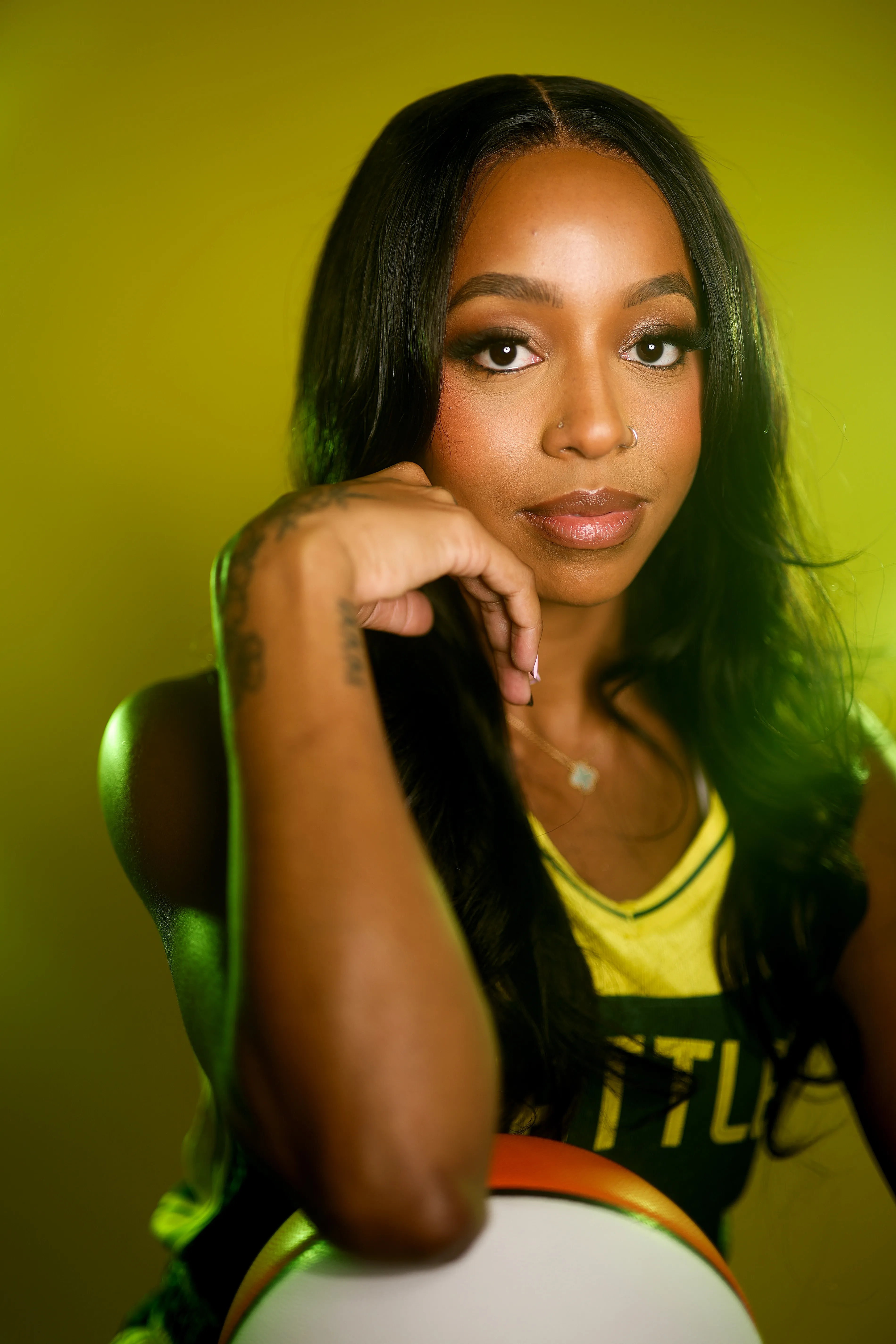 Lexie Brown posing for a portrait during media day.