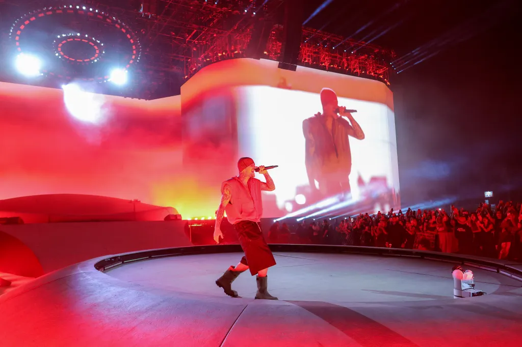 Justin Bieber performs on the Coachella Stage.
