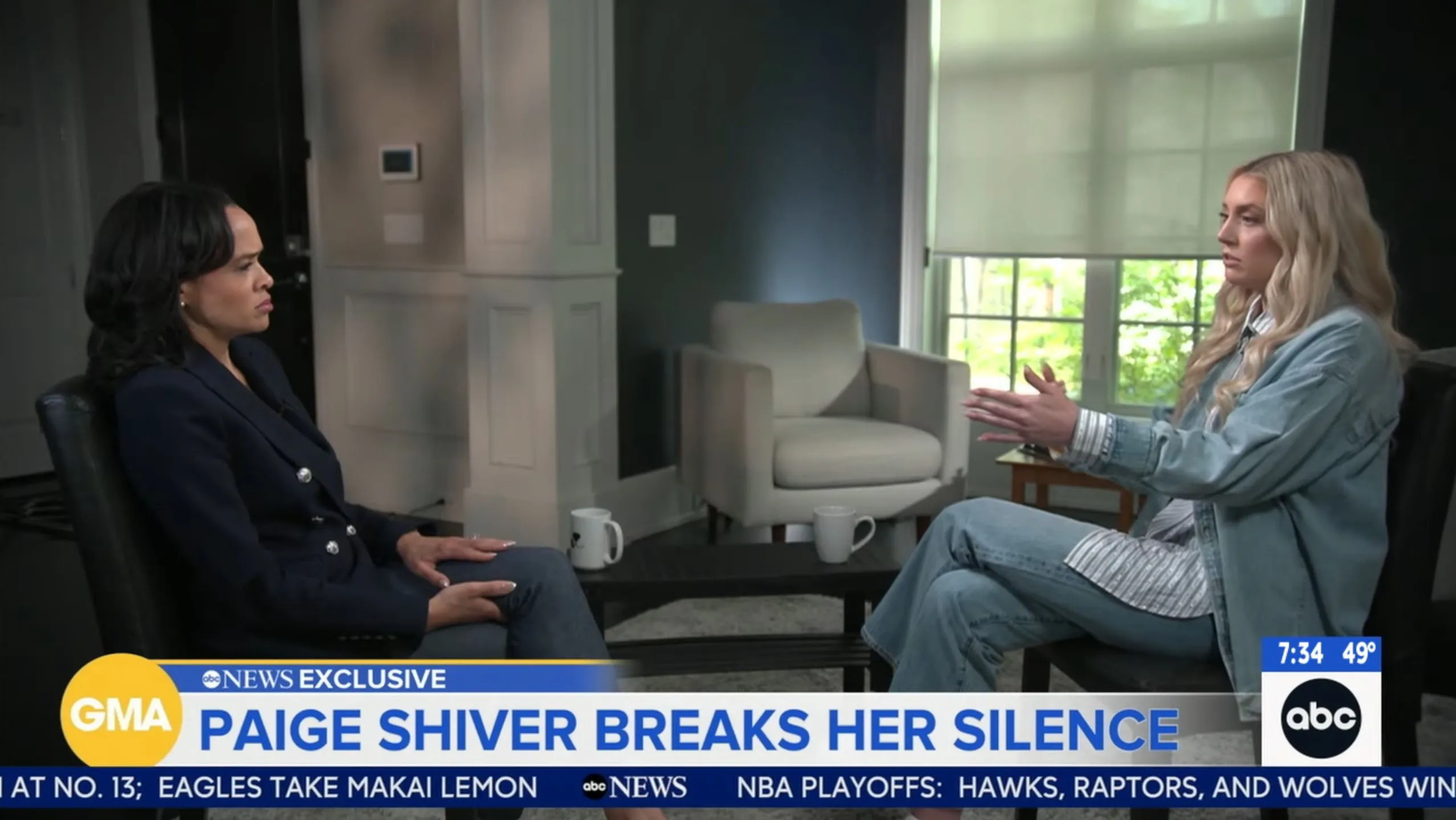 Linsey Davis interviewing Paige Shiver