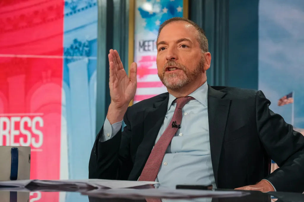 Chuck Todd on set for "Meet the Press."