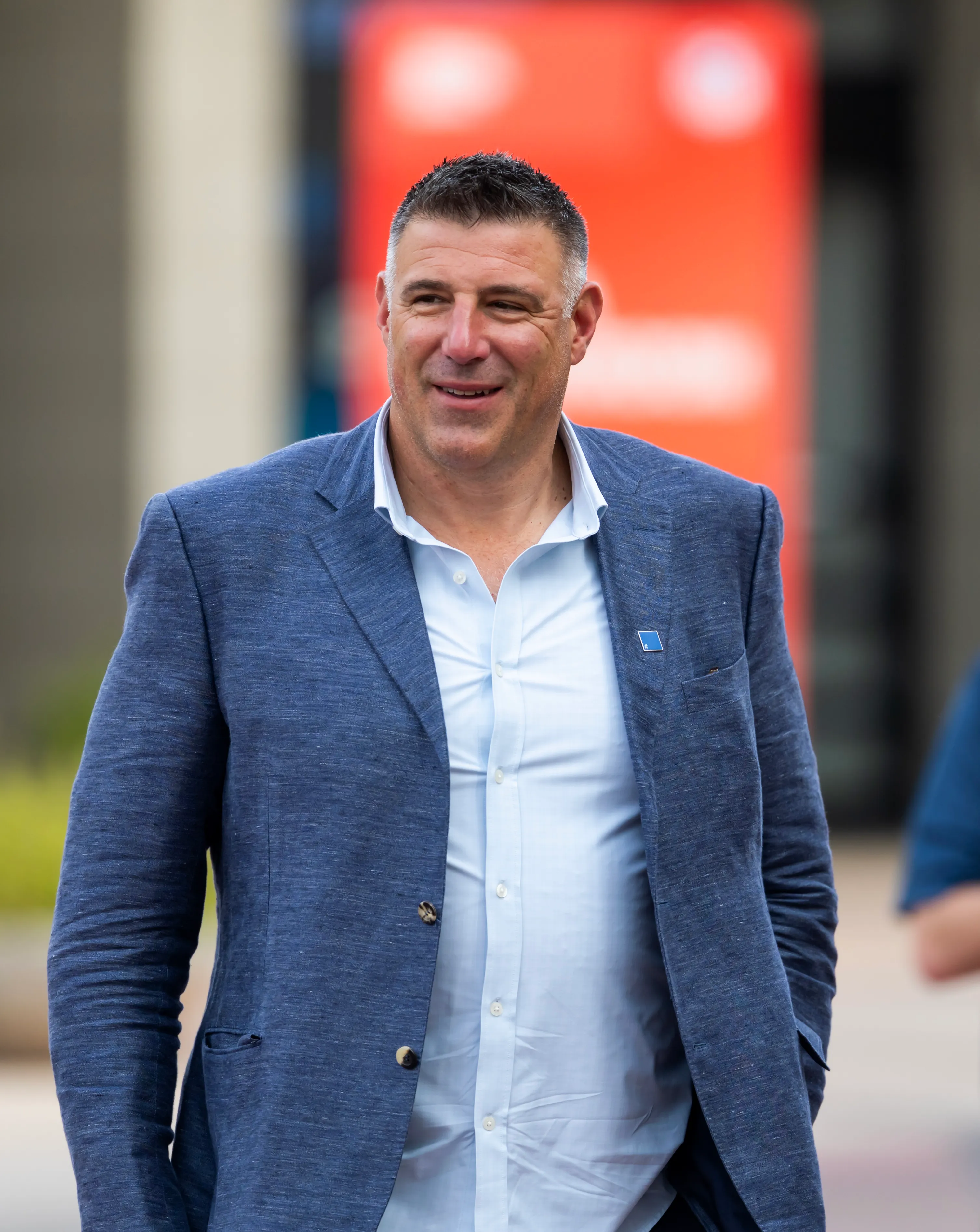 New England Patriots head coach Mike Vrabel during the 2026 NFL Annual League Meeting at the Arizona Biltmore. 