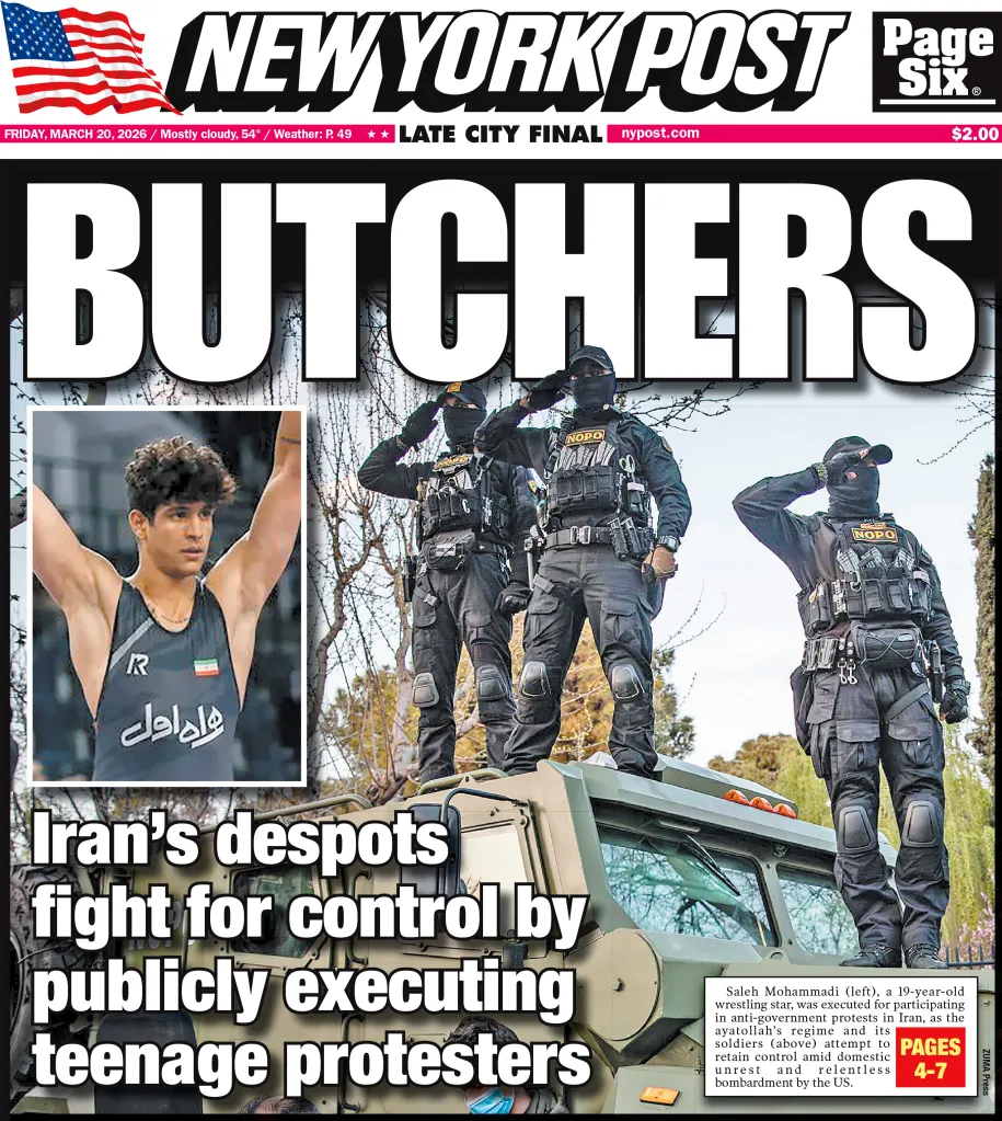 New York Post front page with headline 