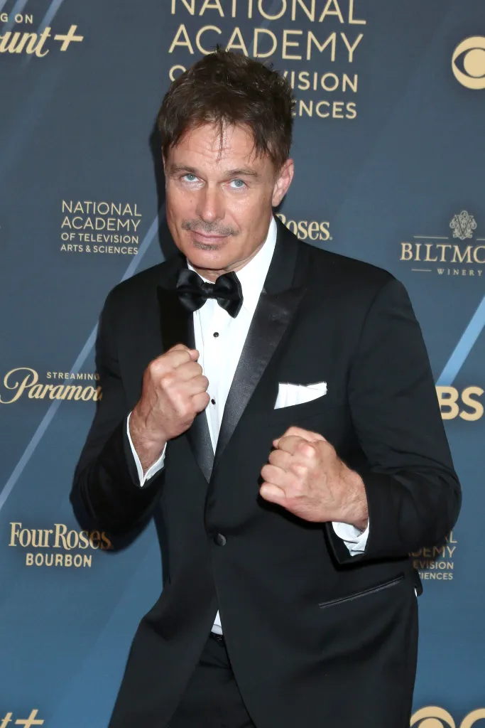Patrick Muldoon posing with fists up at the 51st Daytime Emmy Awards.