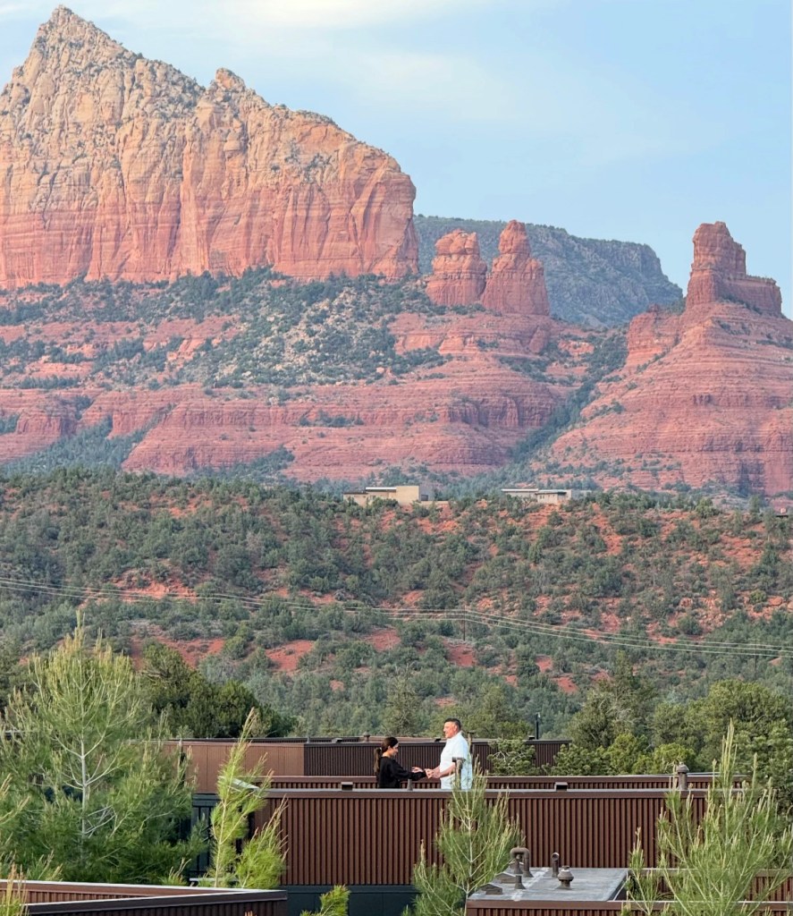 Mike Vrabel and Dianna Russini at Ambiente Sedona hotel, Arizona.