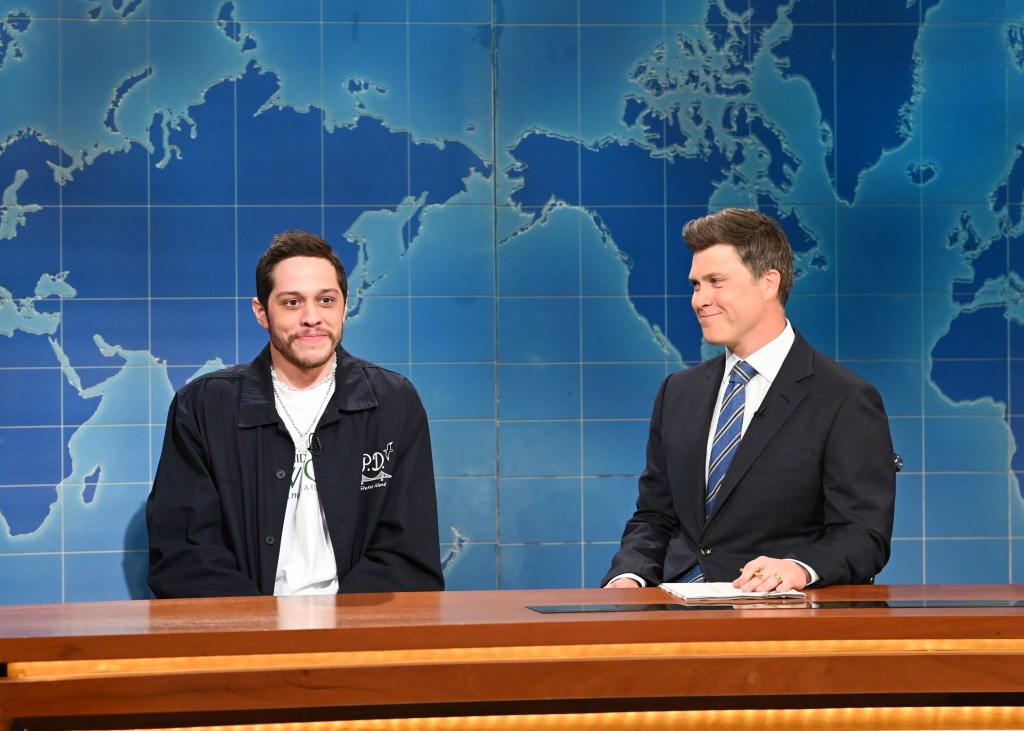 Pete Davidson and Colin Jost at the Weekend Update desk.