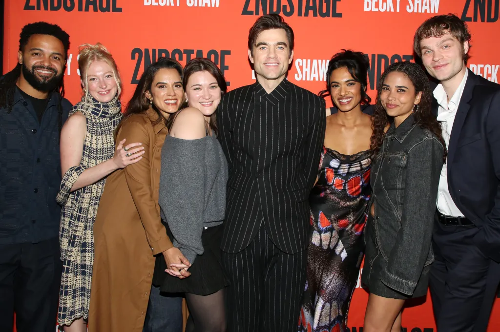 "The Pitt" cast members Brandon Mendez Homer, Elysia Roorbach, Sepideh Moafi, Isa Briones, Patrick Ball, Supriya Ganesh, Laetitia Hollard and Lucas Iverson at the opening night after party for the Second Stage Theater production of "Becky Shaw"
