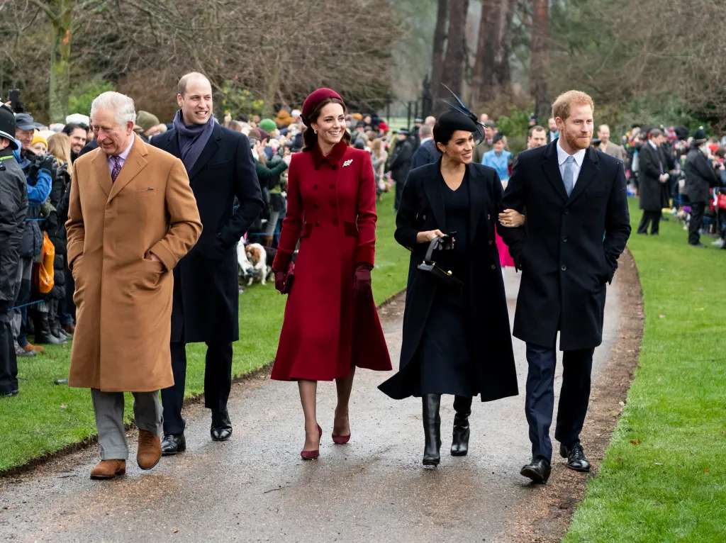 The Royal Family walking to Christmas Day church service.