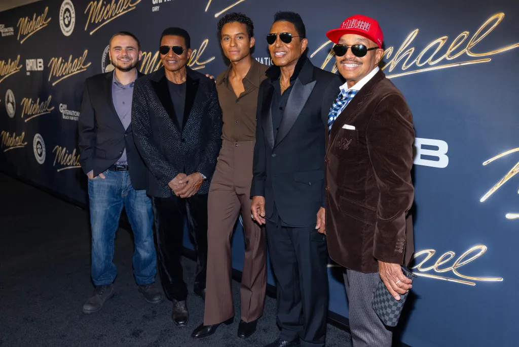 Prince Jackson, Jackie Jackson, Jaafar Jackson, Jermaine Jackson, and Marlon Jackson at the "Michael" Hometown Screening.