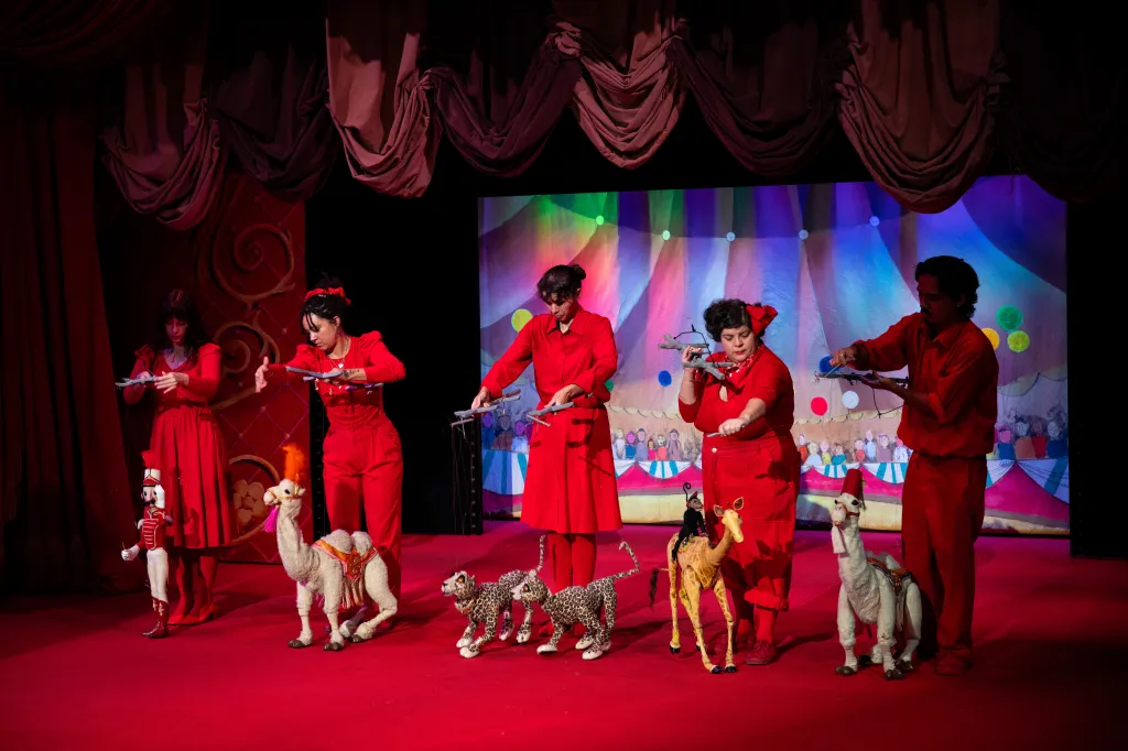 Puppeteers performing "The Circus" show at the Bob Baker Marionette Theater.