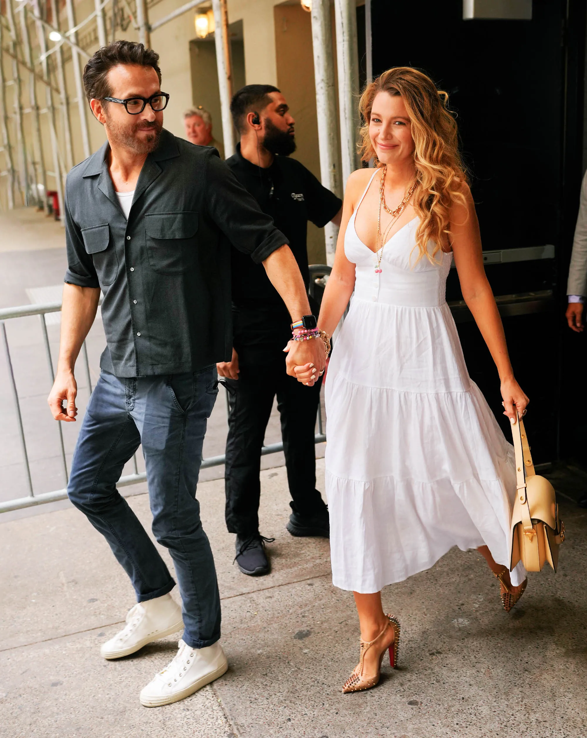 Ryan Reynolds and Blake Lively departing the Beacon Hotel.