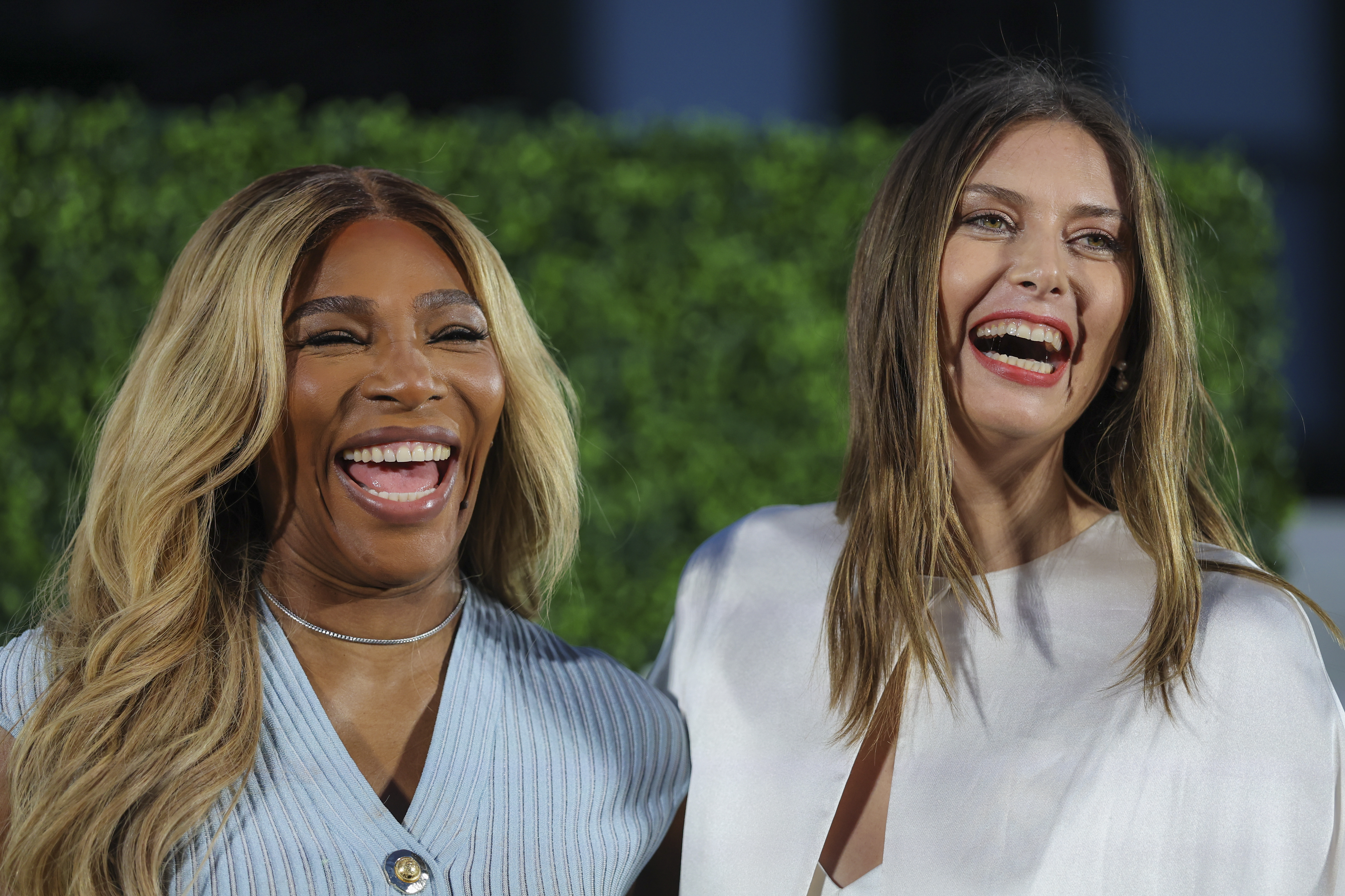 Serena Williams and Maria Sharapova at the International Tennis Hall of Fame induction ceremony in August 2025