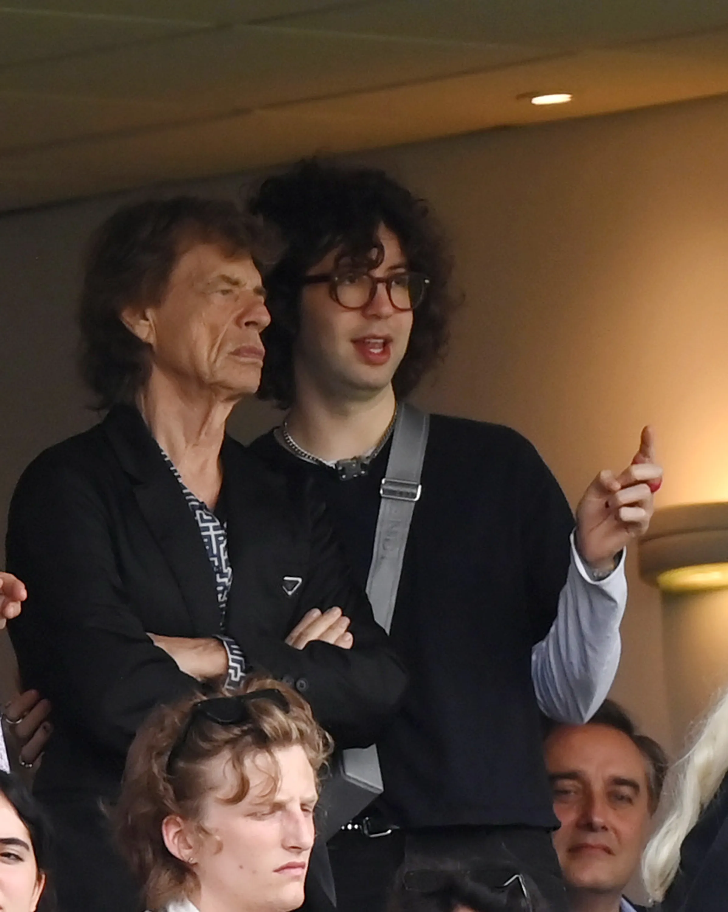 MIck Jagger and Lucas Jagger.