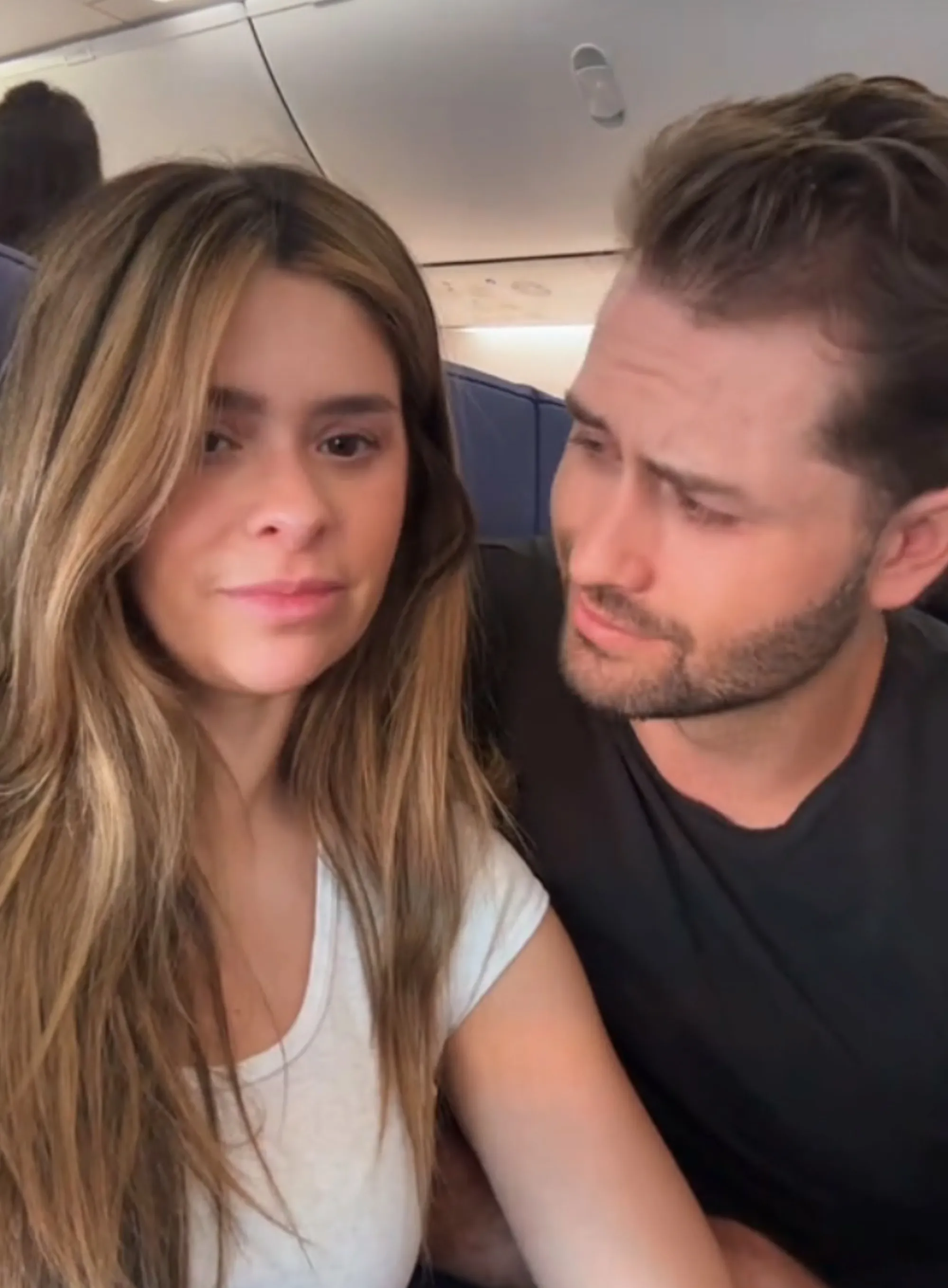 Taylor Frankie Paul and her ex-boyfriend Dakota Mortensen on an airplane.