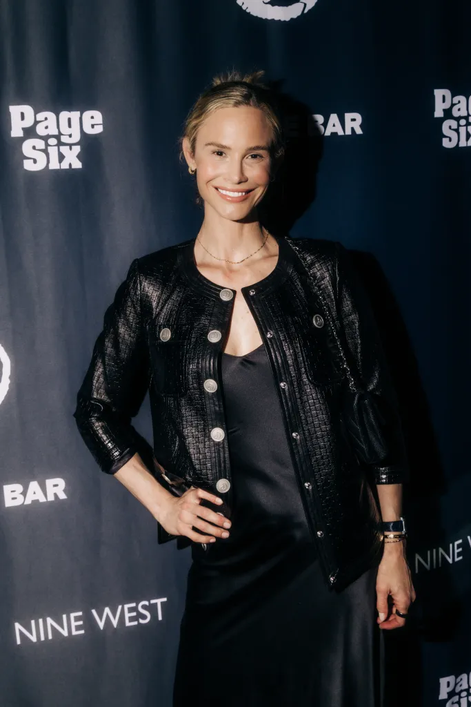 Meghan King smiling at the Page Six x Nine West event.