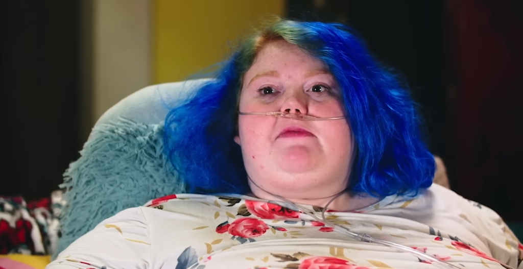 Dolly Martinez (Richards) wearing a nasal cannula.