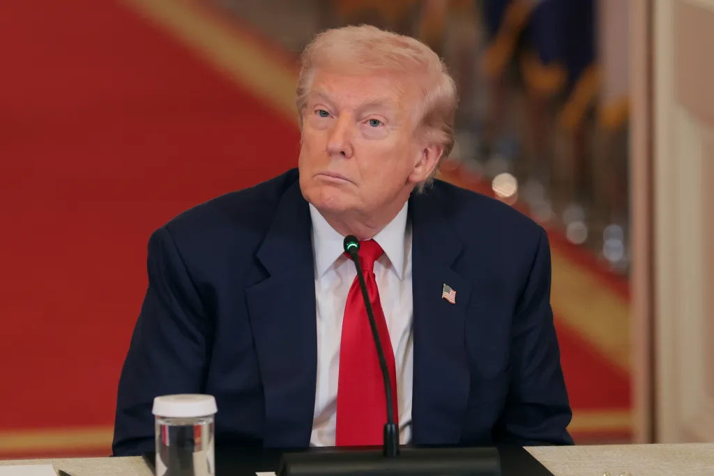 President Trump participating in a "Saving College Sports" roundtable discussion.