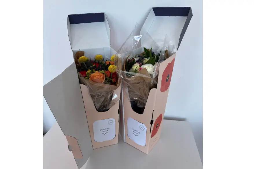 A couple of boxes filled with flowers from UrbanStems, previously reviewed by Sophie Cannon.