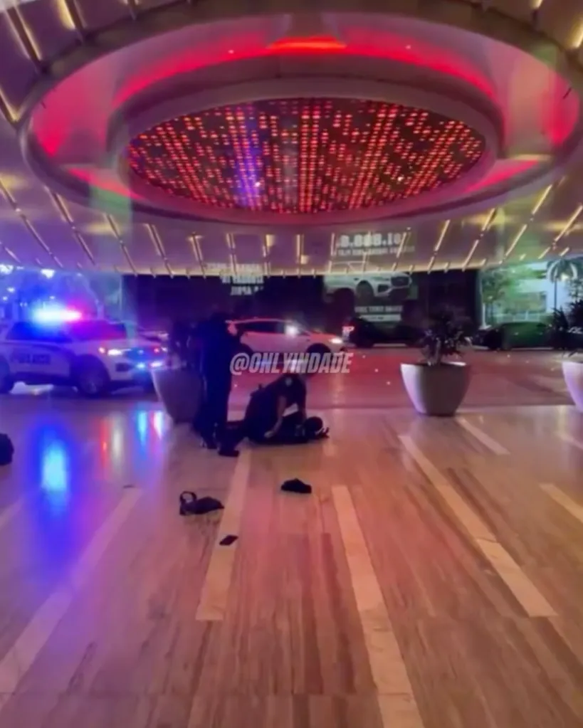 Police respond to a shooting outside the Seminole Hard Rock Hotel & Casino in Hollywood, Florida.