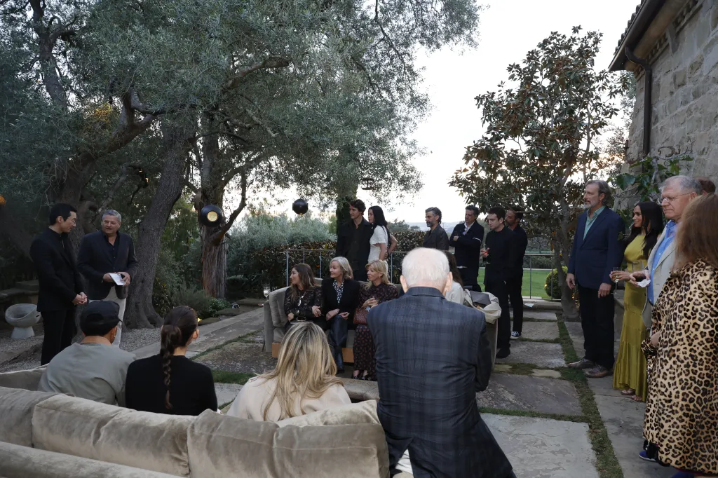 Meghan Markle, in a chartreuse dress, joins guests at Netflix's BEEF Season 2 Montecito Tastemaker event.