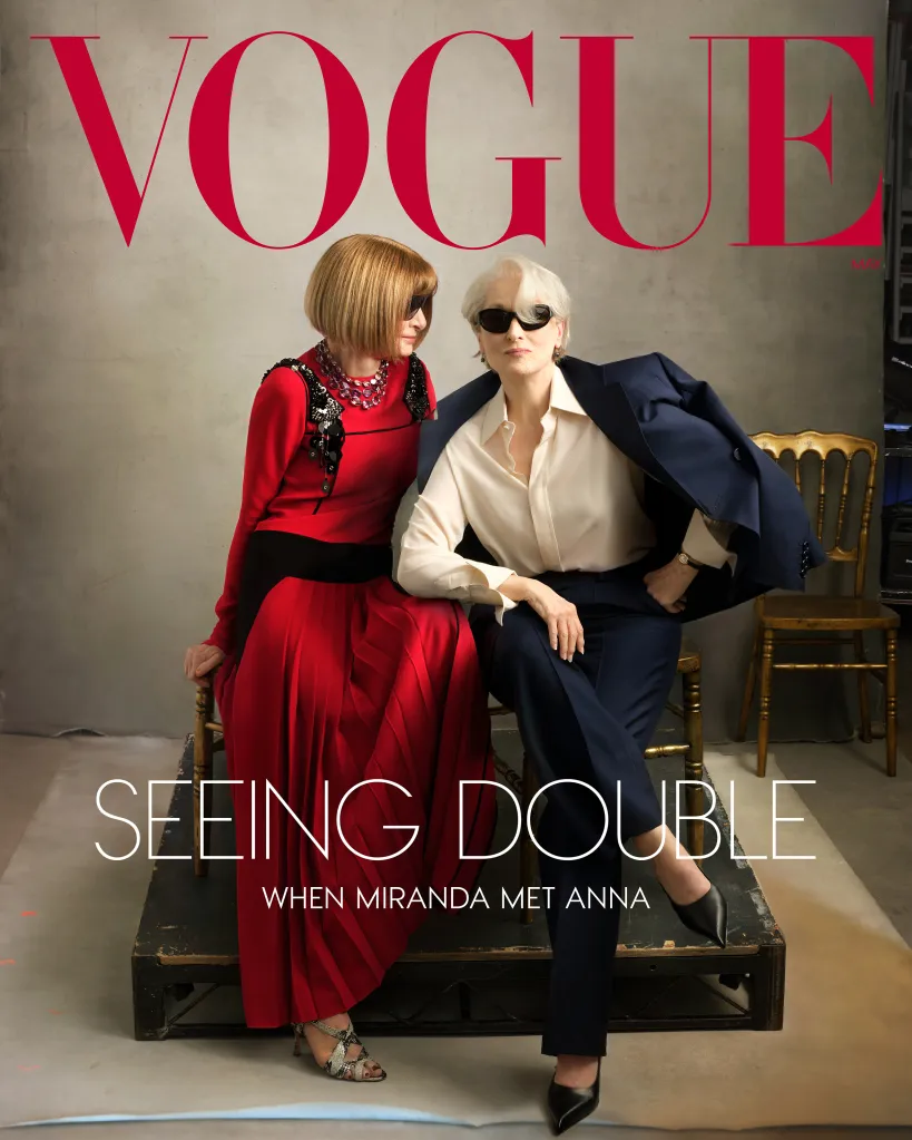 Vogue May 2026 cover with Meryl Streep and Anna Wintour.