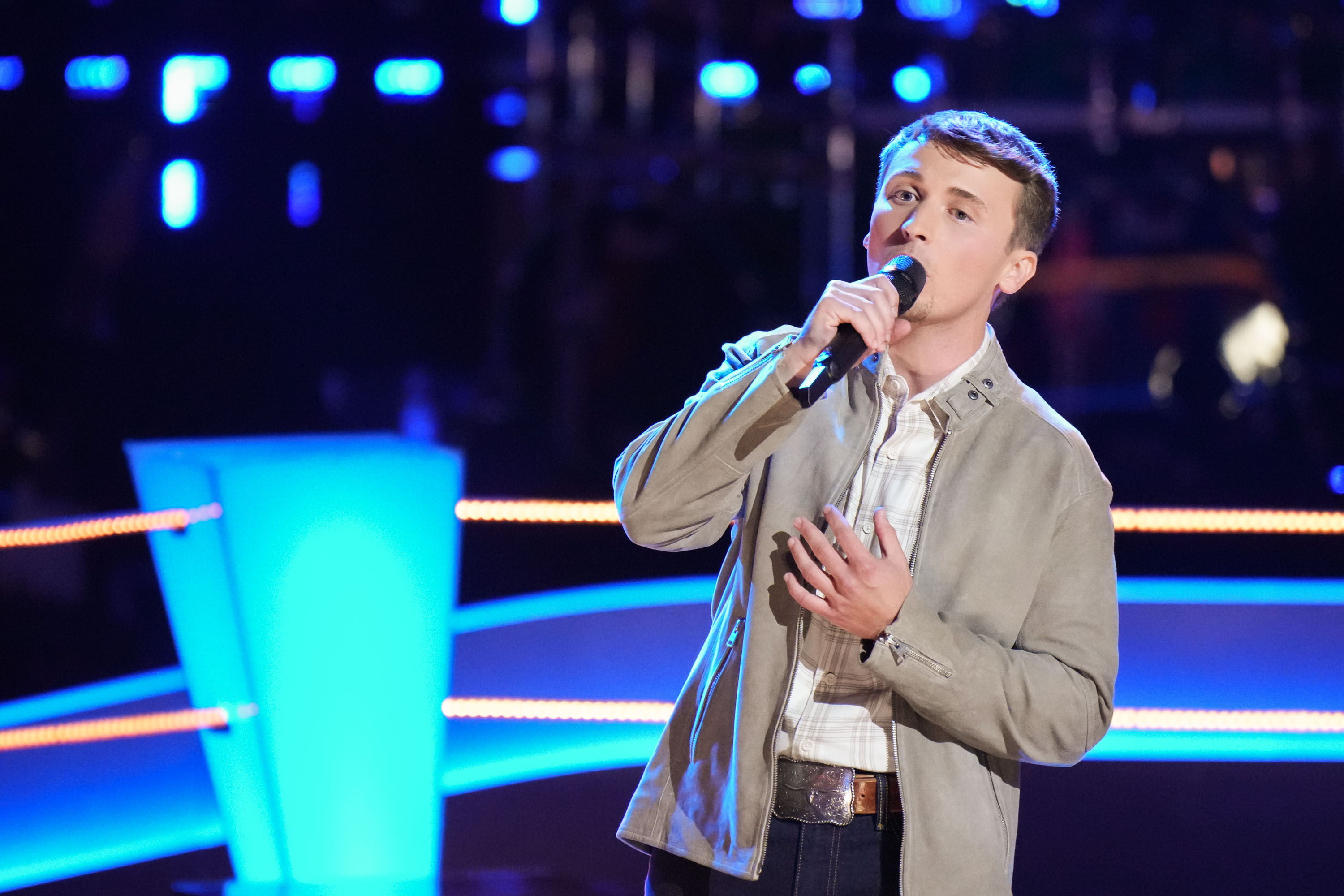 Dylan Carter performing on "The Voice."