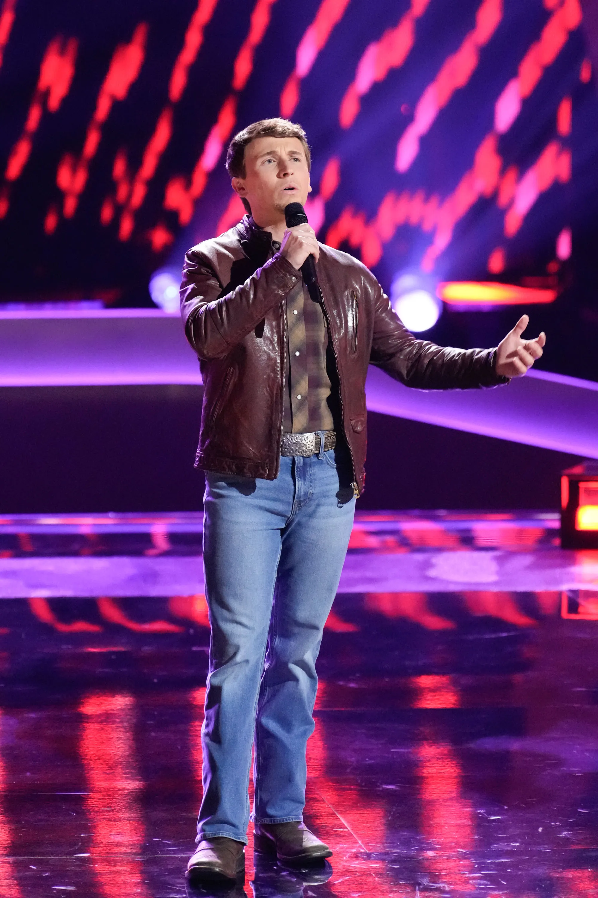 Dylan Carter performing on "The Voice."