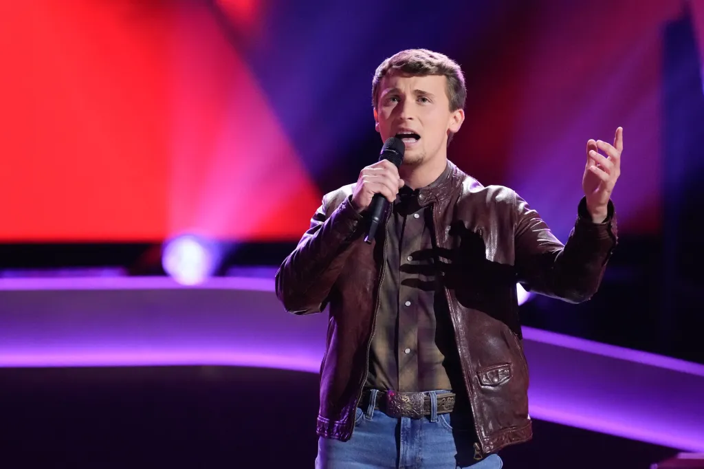 Dylan Carter performing at "The Voice" blind auditions.