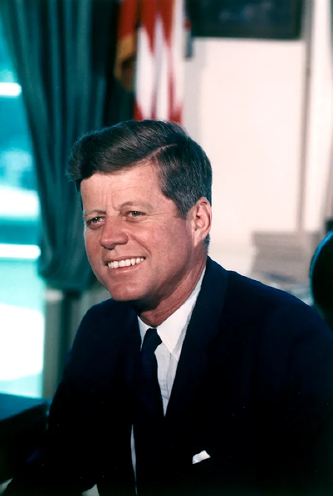 Portrait of US President John F. Kennedy at the White House.