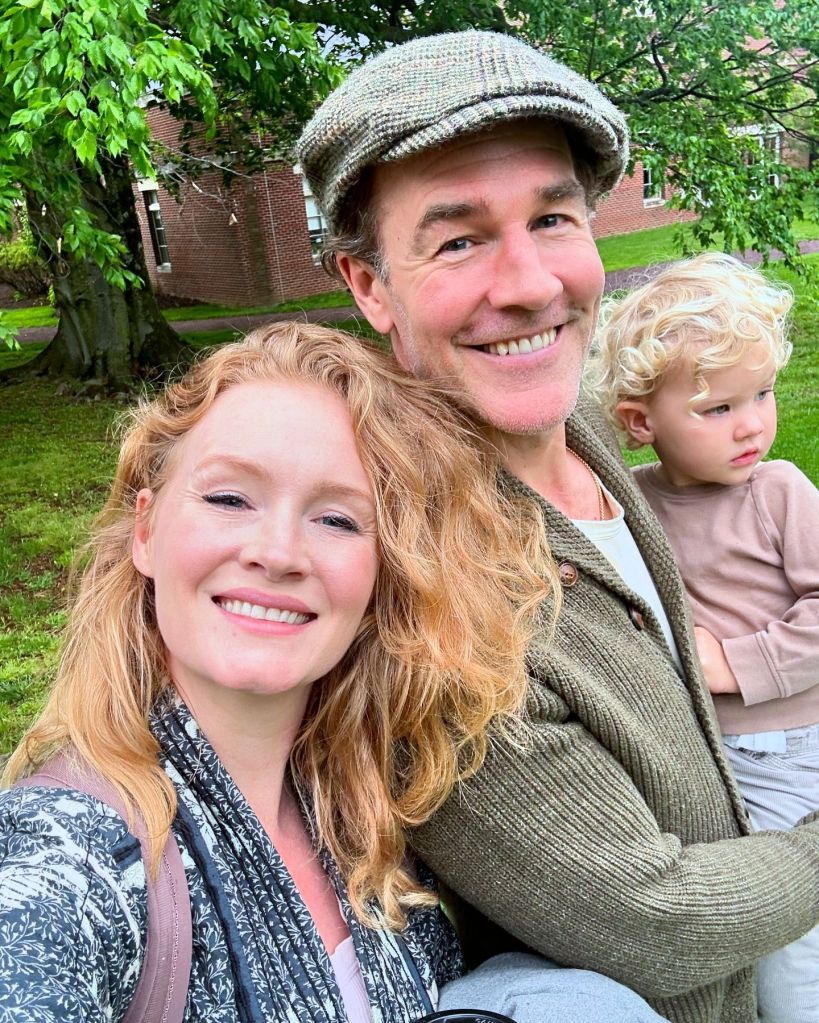 James Van Der Beek with his wife and child.