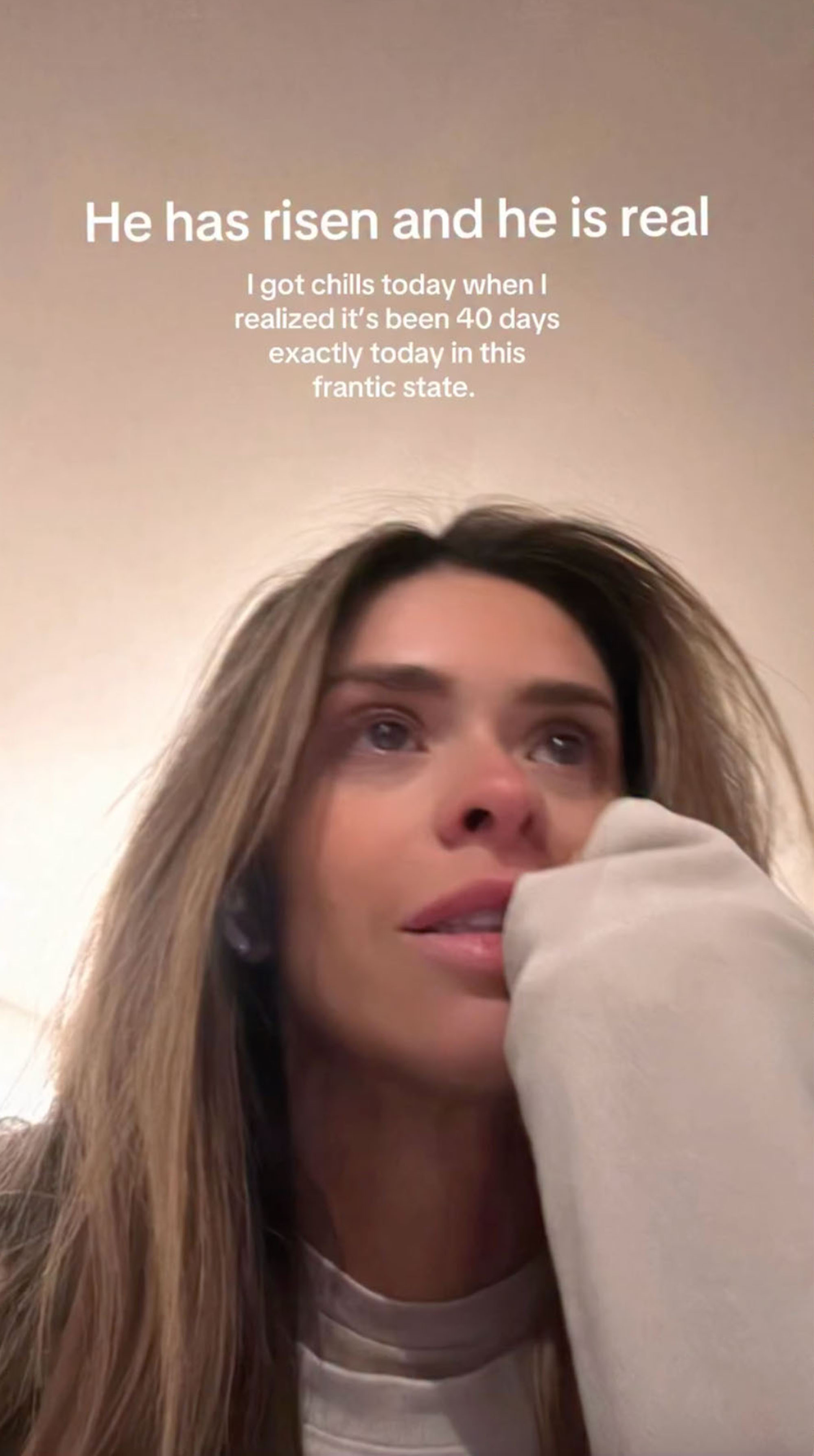 Taylor Frankie Paul wiping away tears, with the text 