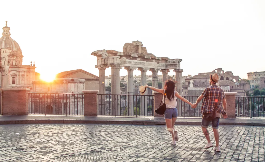 Couple in Rome, Italy.