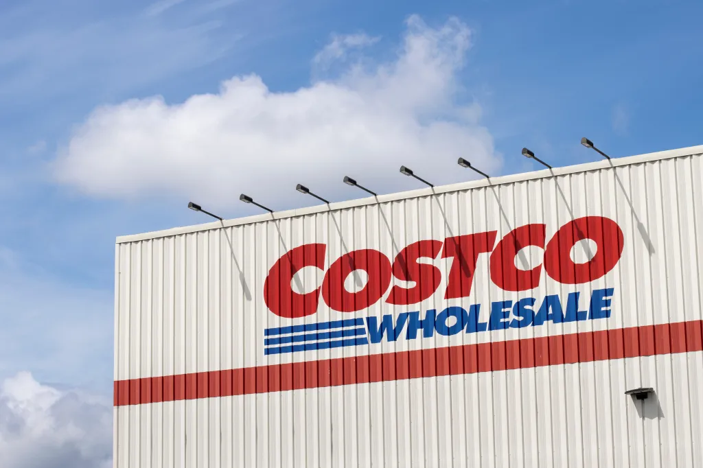Costco logo is seen at its store in Tigard, Oregon